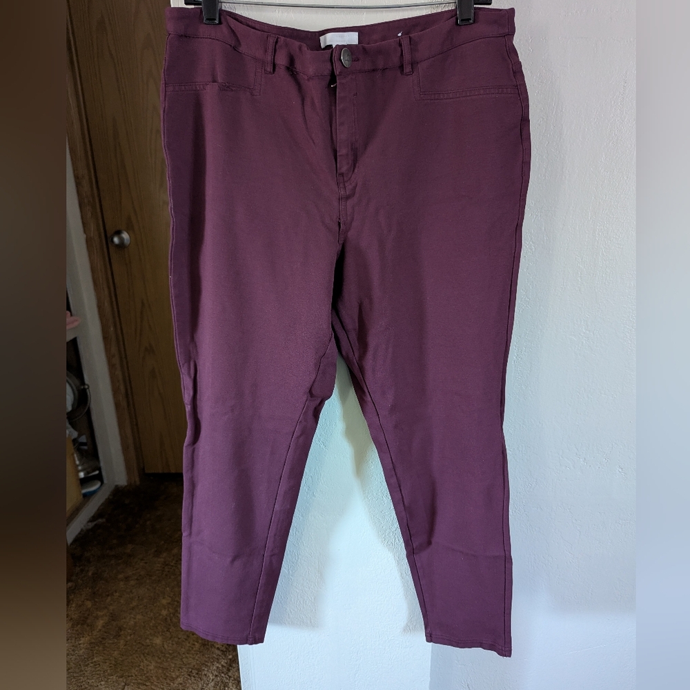 LC Lauren Conrad Plum Straight Leg Pants